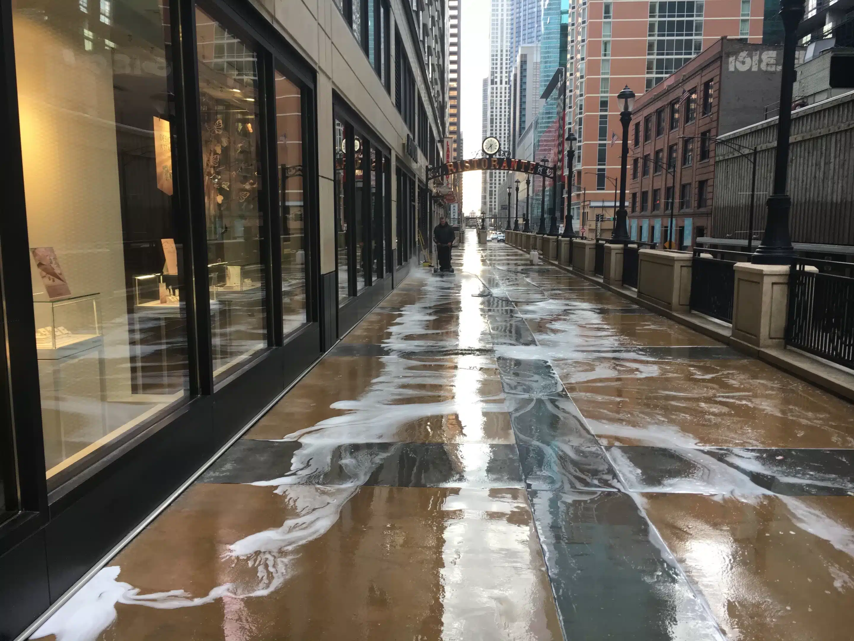 Douglas Simons Cleaning Chicago Sidewalks Downtown